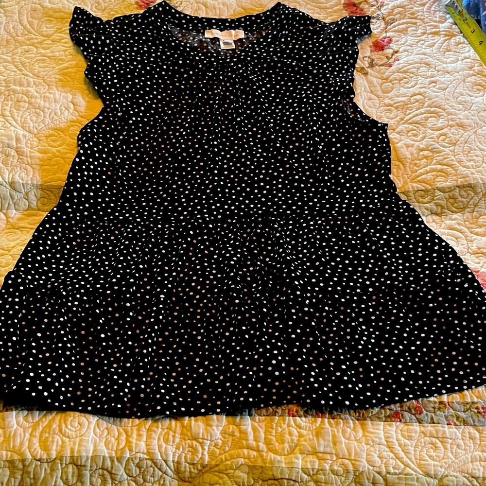 Monteau Los Angeles Black and White Polka Dot Women's Top - Picture 1 of 10